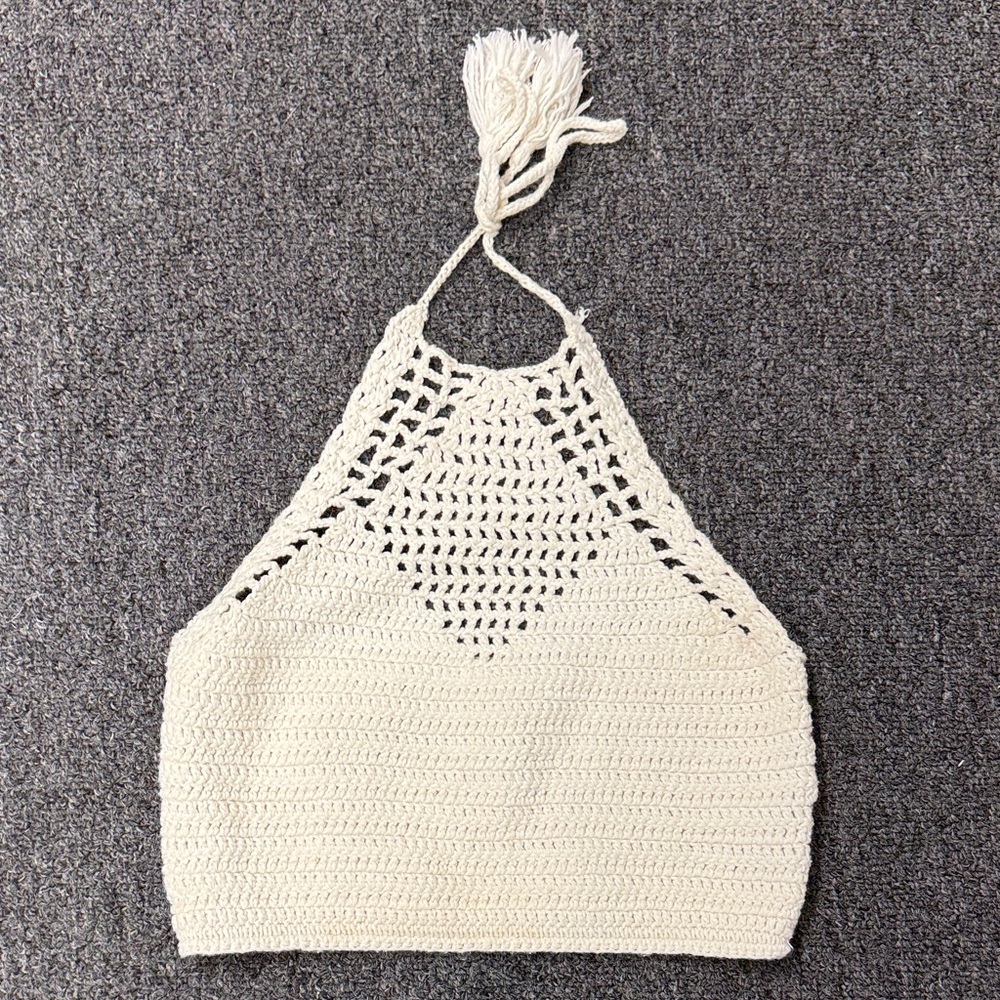 Forever 21 Cream Crochet Top